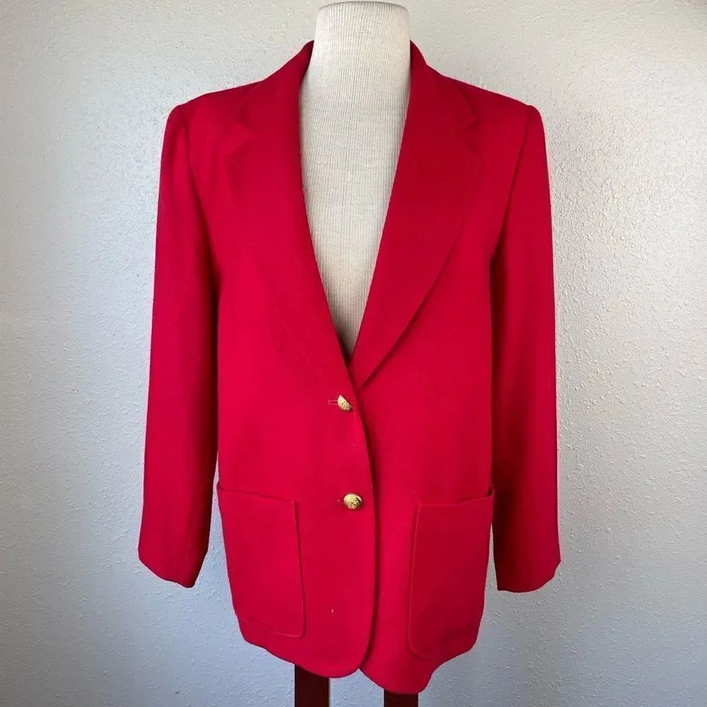 Pendleton Petite Red Wool Dress Jacket Size 10 EUC